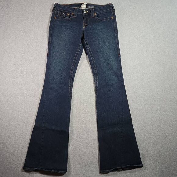 Vintage True Religion Joey Jeans Woman’s 28 Flared Flap Pockets Y2K USA x34 - Picture 2 of 13